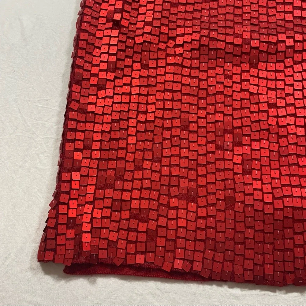 JohnPaulRichard Top Sequins Shimmering Red Tank Top Christmas Holiday - Picture 7 of 9